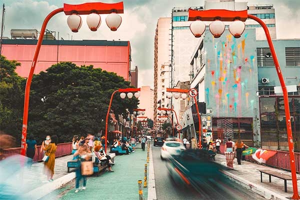 Imagem do bairro da Liberdade em São Paulo