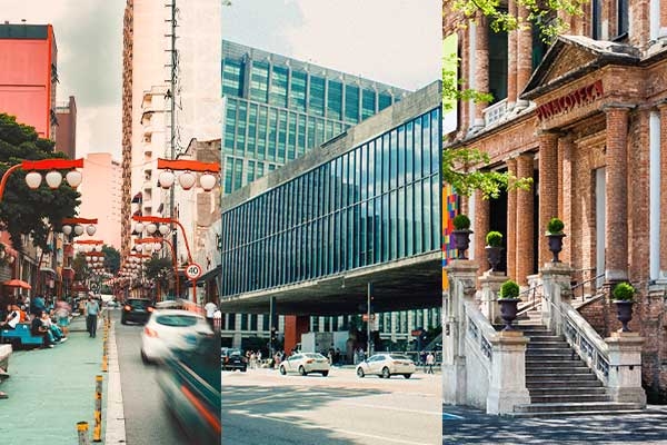 Imagem de montagens que retratam a cidade de São Paulo