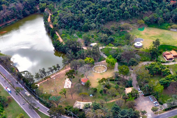 Imagem aérea do parque da Lajinha