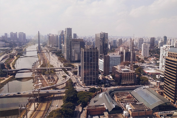 Imagem aérea da cidade de São Paulo