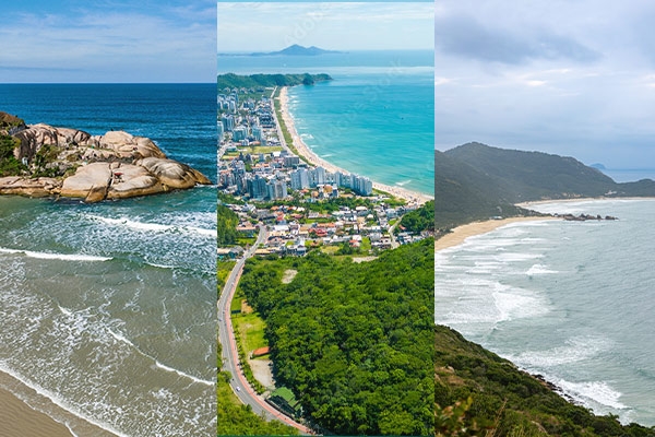 Imagem da Praia da Joaquina, Ilha do Campeche e Praia Mole