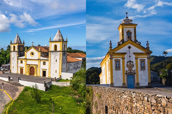 Imagem da  Catedral da Sé de Olinda e da  Igreja São Francisco de Assis 