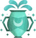 Imagem ilustra o signo de aquário, respectivamente um jarro.