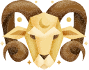 Imagem ilustra o signo de áries, respectivamente um carneiro.
