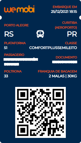 Imagem ilustra um ticket da wemobi com identificações de embarque