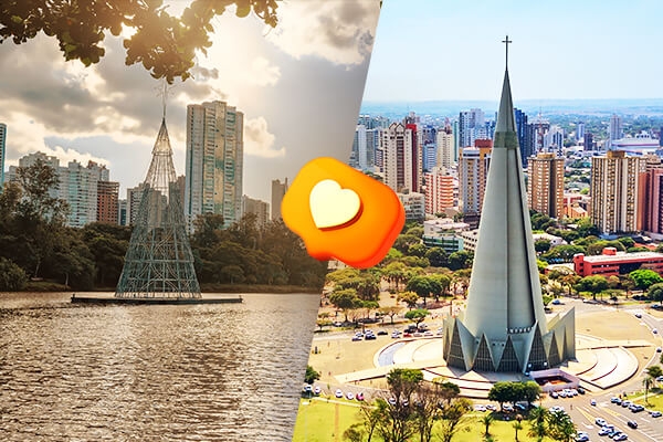 Imagem de dois pontos turísticos de londrina
