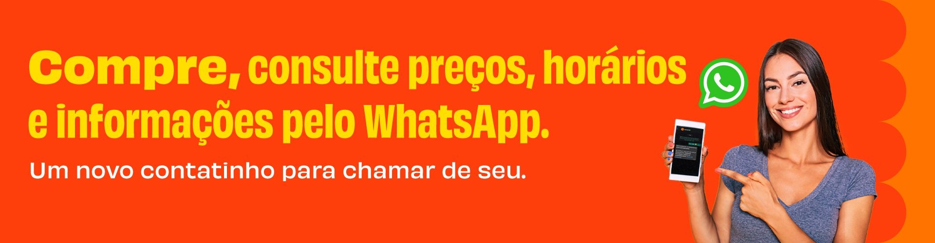 Compre, consulte preços, horários e informações pelo Whatsapp da wemobi