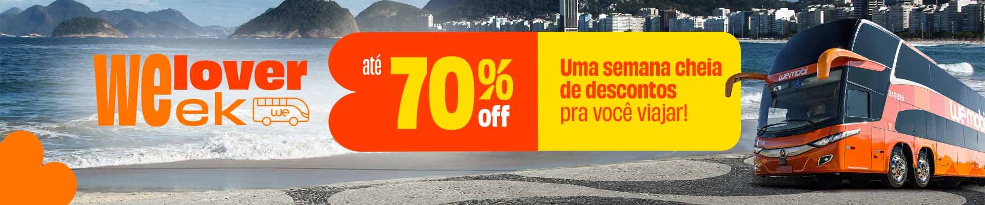 welover week, uma semana cheia de descontos para você viajar! Conferir descontos.