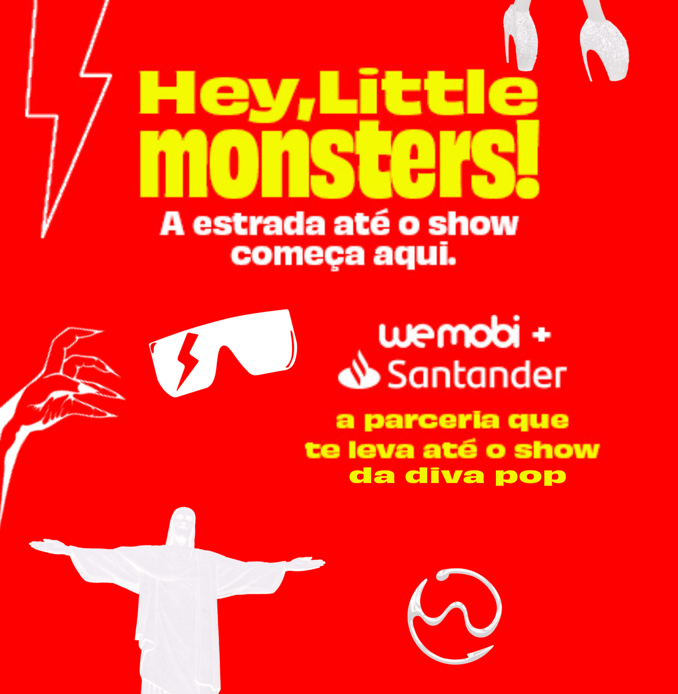 Hey, Little Monsters! A estrada até o show começa aqui. - wemobi + santander - A parceria que te leva até o show da Lady Gaga