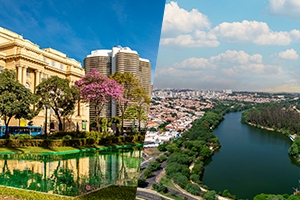 Fotos das cidades de Belo Horizonte e Campinas