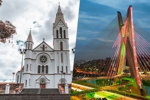 Imagens da catedral de Juiz de Fora e a ponte de São Paulo