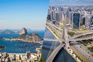Fotos das cidades do Rio de Janeiro e São Paulo