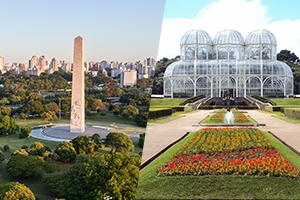 Fotos de São Paulo e do Jardim Botânico em Curitiba