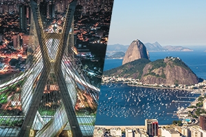 Fotos das cidades de São Paulo e Rio de Janeiro